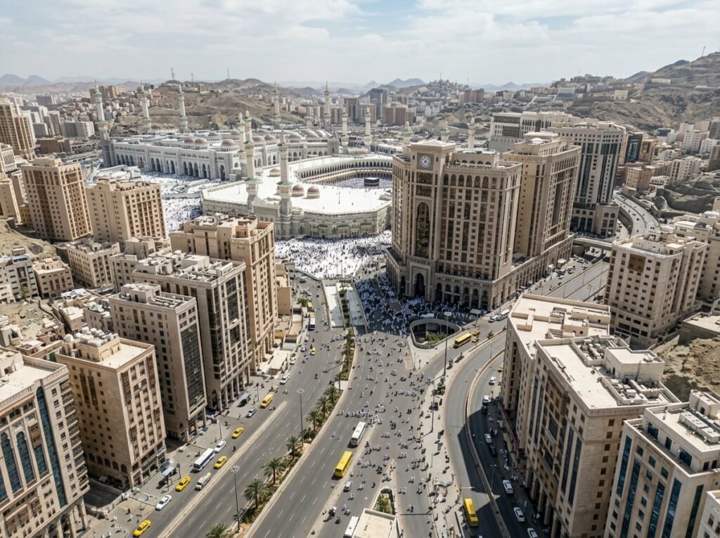 Aerial cityscape Makkah