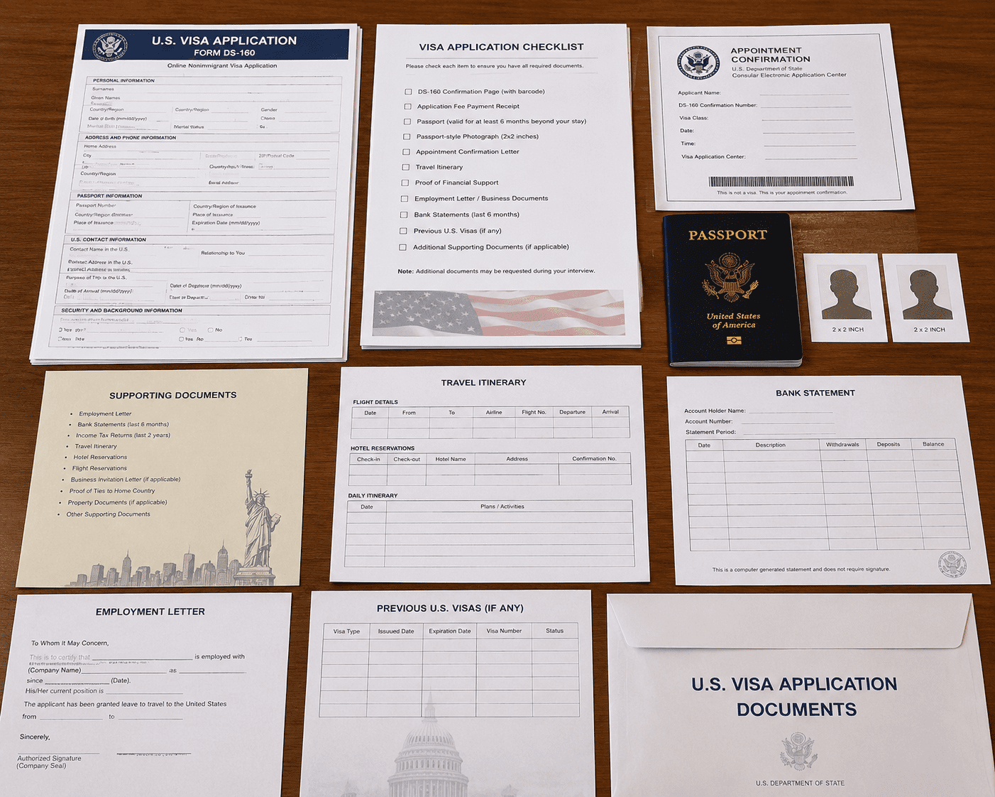 U.S. visa application documents