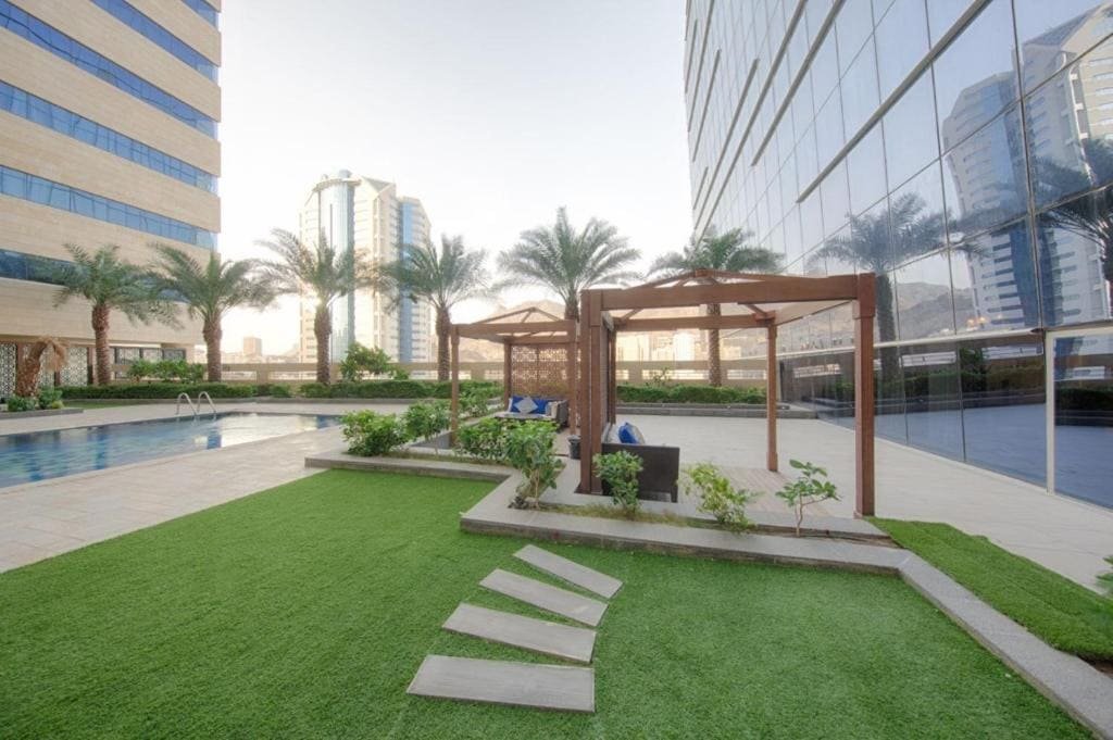 Pool terrace and garden at Makkah Al Aziziah