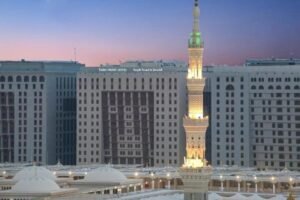 Taiba Front Hotel Madinah exterior beside the mosque courtyard